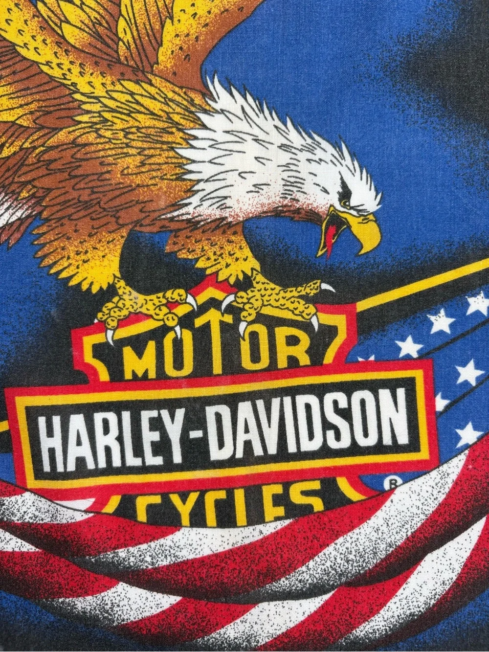 Harley-Davidson Official Eagle American Flag Bandana Black USA Vintage